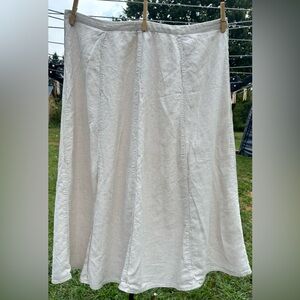 CJ Banks Off-White linen blend skirt women’s 16 Perfect for summer & fall